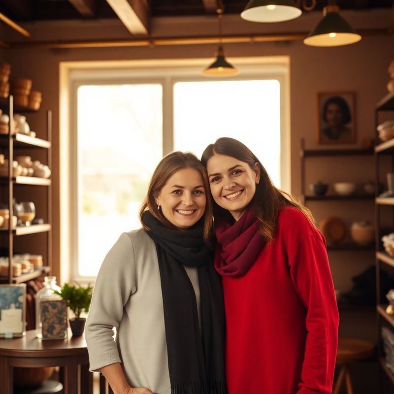 Mother and daughter standing together inside Boutique Whitaker