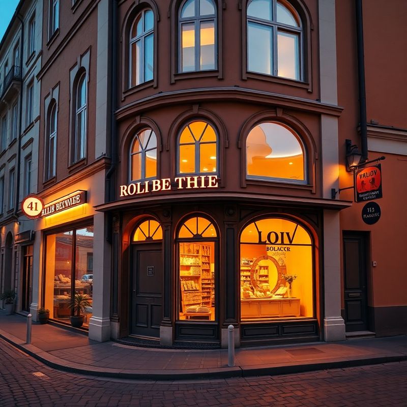 Boutique Whitaker storefront at dusk on Strada Domnească